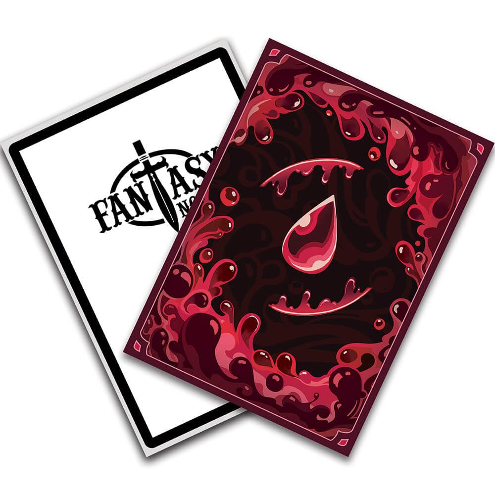 Fantasy North - Blood - Elements Series II - 100 Textured Matte TCG Card Sleeves - Fits Magic MTG Commander Pokemon and Other Card Games - Playing