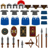 GoAssemb Medieval Roman Weapons Accessories Building Blocks Set Including Armors Spear Helmet Shield Bow, Designed for Mini Figures, MOC Bricks Parts