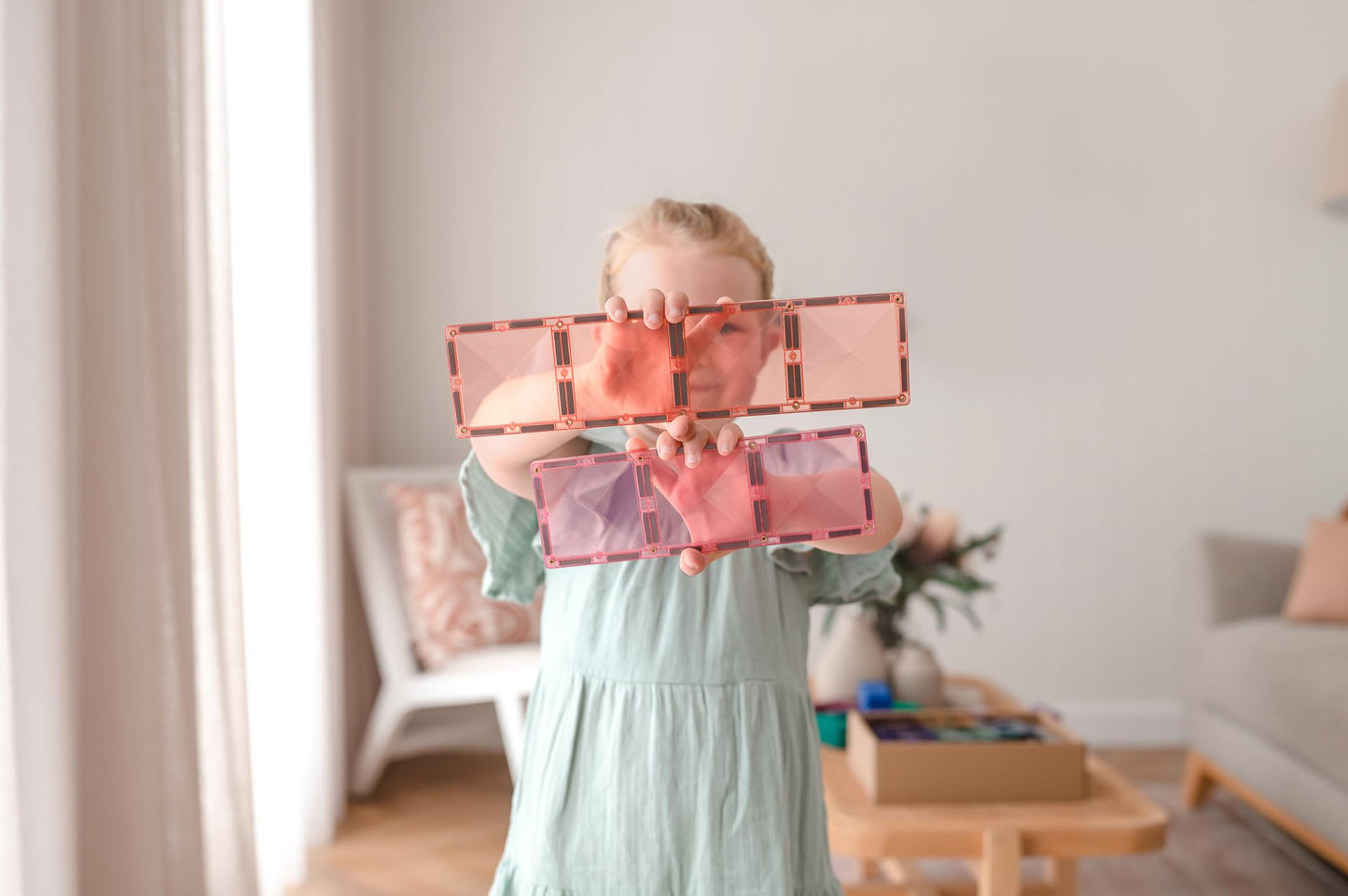CONNETIX Magnetic Tiles Pastel Rectangle Pack, 24 Pieces