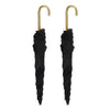 2Pcs Miniature Umbrellas, 1:12 Scale, Black Cloth, Mini Furniture Decorative Accessories, Dollhouse Umbrella