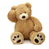 MorisMos Smiling Giant Teddy Bear, 39inch Big Stuffed Animal Bears with Large Footprints Plush, Gift Kids Girlfriend Boyfriend, Light Brown