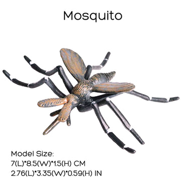 FLORMOON Realistic Animal Figures Mosquito Figurines Insect Toy, Science Project, Cake Topper, Early Educational Toys Birthday for Toddlers Kids Age 3