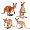 4PCS Safari Animal Figurines, Cake Topper, Toy Animals for Kids with Kangaroos