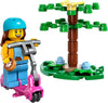 LEGO City: Girl Rider Minifigure with Pink Scooter, Dog, and Tree Scenery