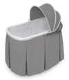 Badger Basket Cuddles Doll Bassinet with Canopy - Fits 18 to 20 Inch Dolls, Includes Storage Basket and Bedding - Pretend Play Nursery Bed for Kids