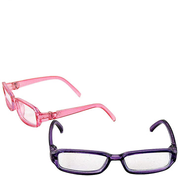 American Fashion World Doll Pink and Purple Framed Glasses for 18-Inch Dolls | Premium Quality & Trendy Design | Dolls Accessories | Perfect Fit