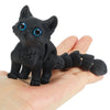 Maxdecoer 3D Printed Articulated Cat Fidget Toy, Poseable Flexible Joint Kitty Desk Toy, Big-Eye Cat Figurine Desktop Decor, Stress Relief Gift (Matte
