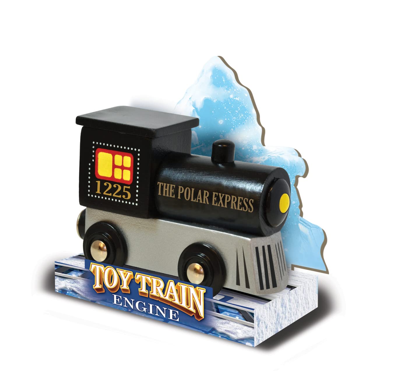 MasterPieces Wooden Train Engine, Polar Express Train Licensed Toy, Magnetic Wood Railway Car, Compatible with 1 Inch Tracks, Holiday Railroad Playset