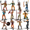 Liberty Imports 12 PCS Cowboy and Indian Figures, Mini Wild West and Native American Toy Figurines with Realistic Details, Western Cake Toppers, Party