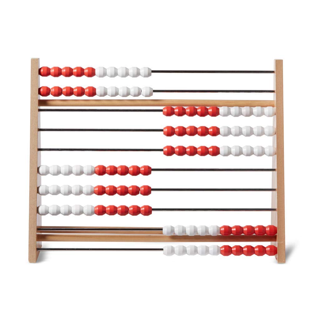 hand2mind 100-Bead Wood Teacher Demonstration Rekenrek, Math Counting Frame (Ages 4+)