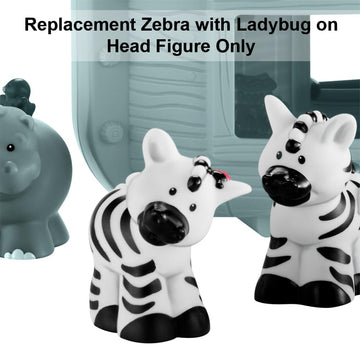 Replacement Part Fisher-Price Little-People Noah's Ark Playset - BMM06 - DKV14 ~ Replacement Zebra with Ladybug on Head Figure, White, Black, Red