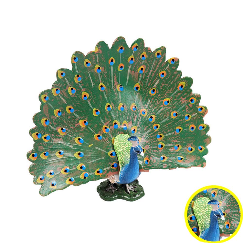 FLORMOON Bird Toys pcs Realistic Peacock Plastic Early Educational Toys Cupcake Topper Party Gift for Kids 2+ Year Old