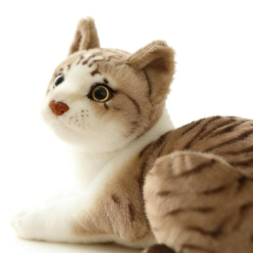 GUDVES Siamese Cat Stuffed Animal, Shorthair Cat Realistic Plush Cat Stuffed Toys, Gift for Kids 12inches (B)