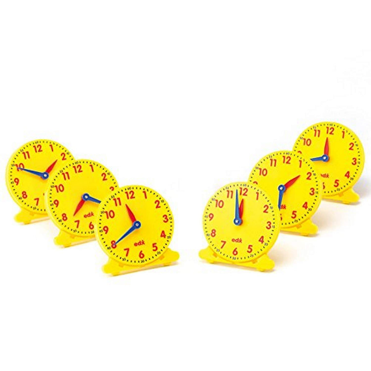 Didax Educational Resources, 5", 12 Hour Student Clock, Set of 6, Multi, 211550