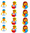 Fun Express Teacher Character Rubber Ducks - 12 Pieces - 2" x 2 1/4" - Vinyl Material