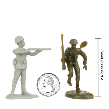 BMC WW2 D-Day Juno Beach Plastic Army Men - 35pc Canada & German Soldier Figures