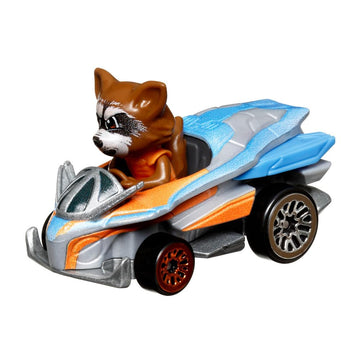 Hot Wheels RacerVerse Die-Cast Vehicle with Rocket Racoon Driver 1:64 Scale