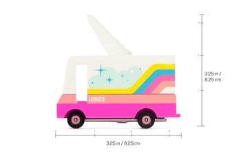 CANDYCAR® Wooden Food Truck Collection - Unicorn 2.0 Van, Premium Handcrafted Beech Wood Toy Car