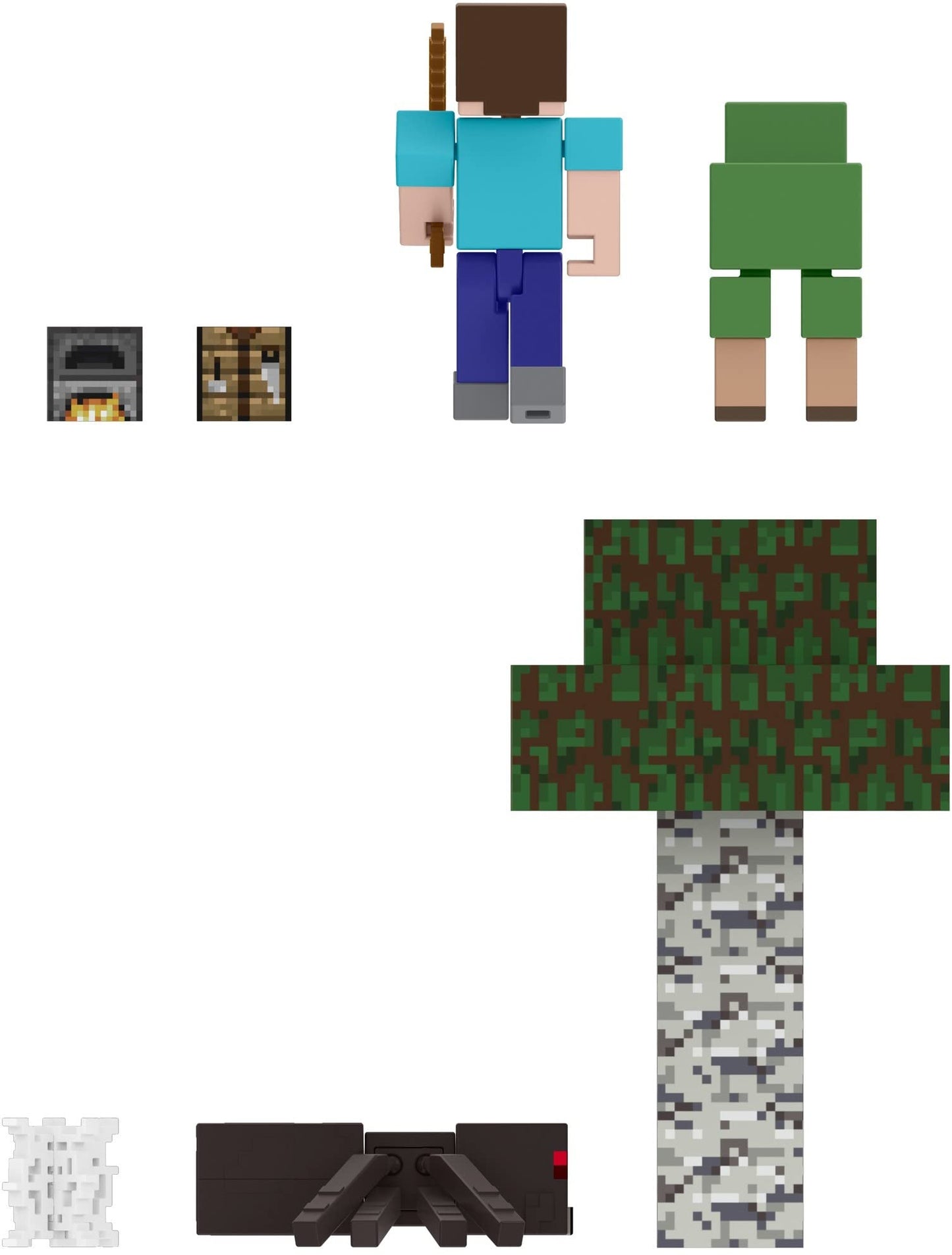 Mattel Minecraft Overworld Noob Adventure Pack Figures Accessories and Papercraft Blocks, Complete Play in a Box, Toy for Kids Ages 6 Years and Older