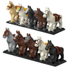 TopBrixx Custom War Horse Set, 10 Pcs Custom Horse Set for Minifigures, Compatible with Lego