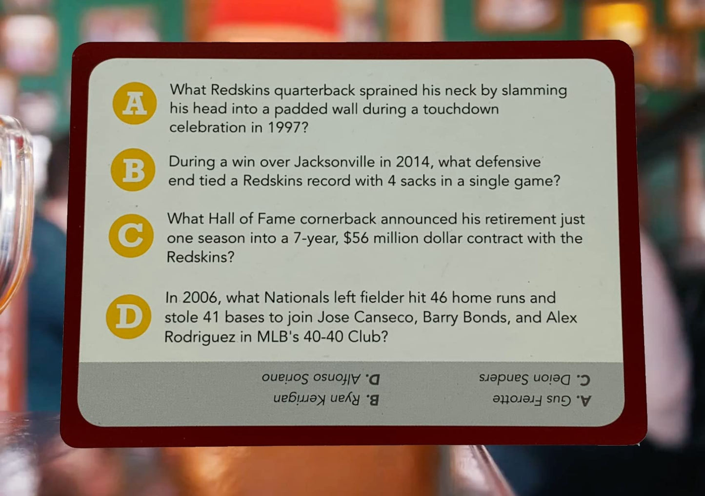 You Gotta Know Washington (DC) - Sports Trivia Game