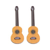 Healifty 2 Pcs Mini Guitar Props 2.55 Inch Wooden Miniature Guitar Ornaments for Dollhouse Accessories Desktop Craft Decoration