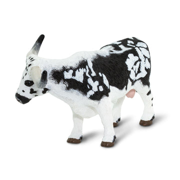 Safari Ltd. Texas Longhorn Bull Figurine - Hand-Painted, Lifelike 5.5" Model Figure - Fun Educational Farm Animal Toy for Boys, Girls & Kids Ages 3+
