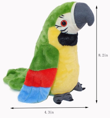 xiulifeifei Talking Parrot Repeats Talking Parrot What You Say with Cute Voice - Electronic Pet Talking Plush Parrot for Child Kids Gift Party Plush