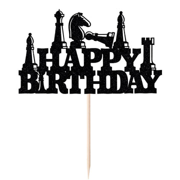 WRACKKIAR Chess Happy Birthday Cake Topper-Chess Player Birthday Party-Funny Board Game Chess Birthday Party Decoration