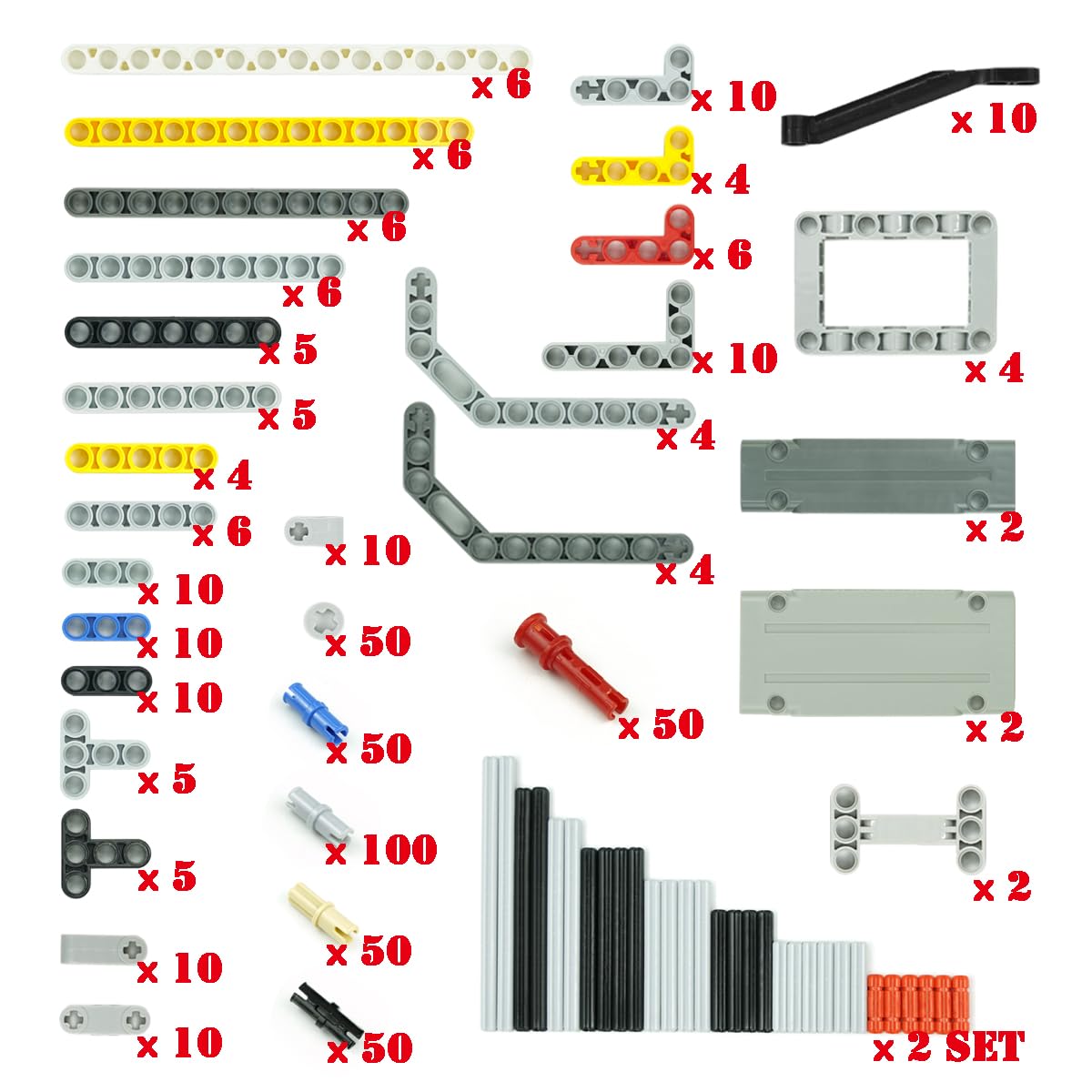 Pasacho 582pcs Technical Parts and Pieces Beams Axles Connectors Bricks Sets, Compatible with Technical, Chassis Frame Liftarm and Pins Building