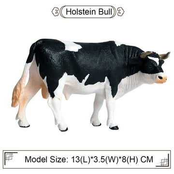 FLORMOON Holstein Bull Figurines Realistic Animal Figure Early Educational Toys Science Project Christmas Birthday Gift for Kids