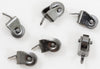 Dollhouse Miniature Pewter Black Casters, 12 Pack