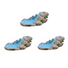 3Pcs Blue DIY Miniature Mini Water Pool Fairy Garden Lawn Ornament for Mountain Dollhouse Decor Craft Statues Antique European Village Manor Style