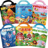 Kalysky 6Set Puffy Sticker Books for Kids 2-4, 3D Reusable Stickers Books for Toddlers 1-3 2-4,Farm+Animal+Dinosaurs+Ocean World+Space+Vehicle