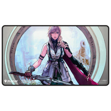 Ultra PRO - Final Fantasy x Universes Beyond Lightning, Army of One Black Stitched Playmat for Magic: The Gathering | Card Game Playmat, Final Fantasy