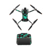 CAPART Removable sticker Skin for DJI Mini 4 Pro and DJI RC 2 Controller, Decorative Stickers Bubble Free (Black&Green)