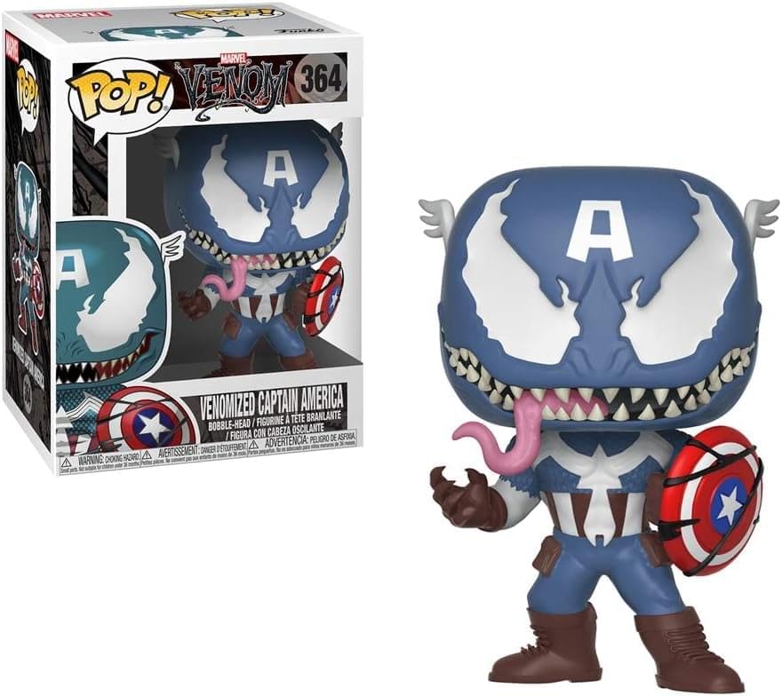 Funko POP!: Marvel: Marvel Venom: Venom Captain America - Collectible Vinyl Figure - Gift Idea - Official Merchandise - for Kids & Adults - Comic
