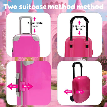 PENGQTIONG 13 Pcs 11.5" Doll Travel Gear Set - Suitcase Luggage , Clothes, Laptop, Bag, Glasses, Bracelets, Shoes - Christmas & Birthday Gift(No Doll)