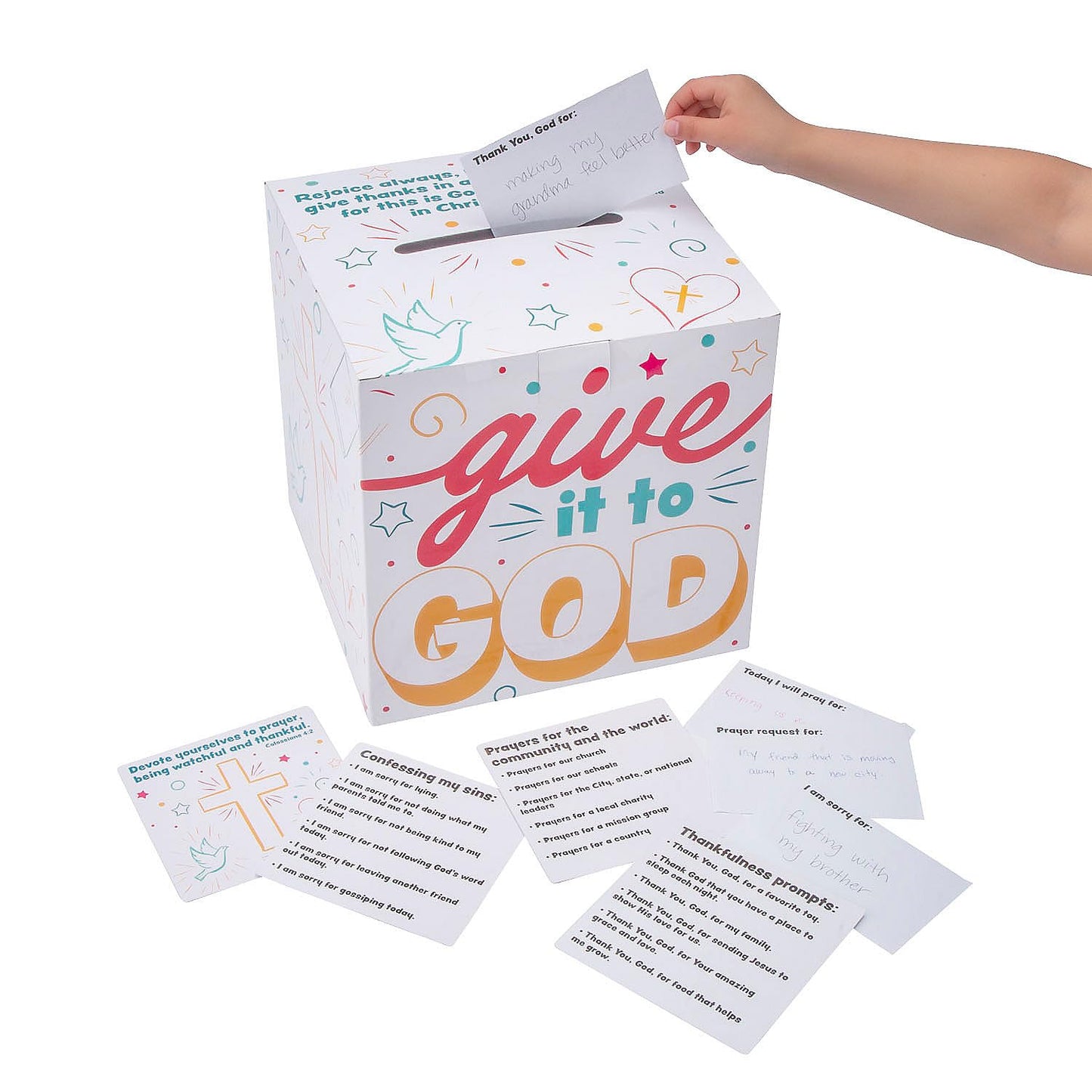 Fun Express Sunday School Classroom Prayer Box with Cards - 161 Pc