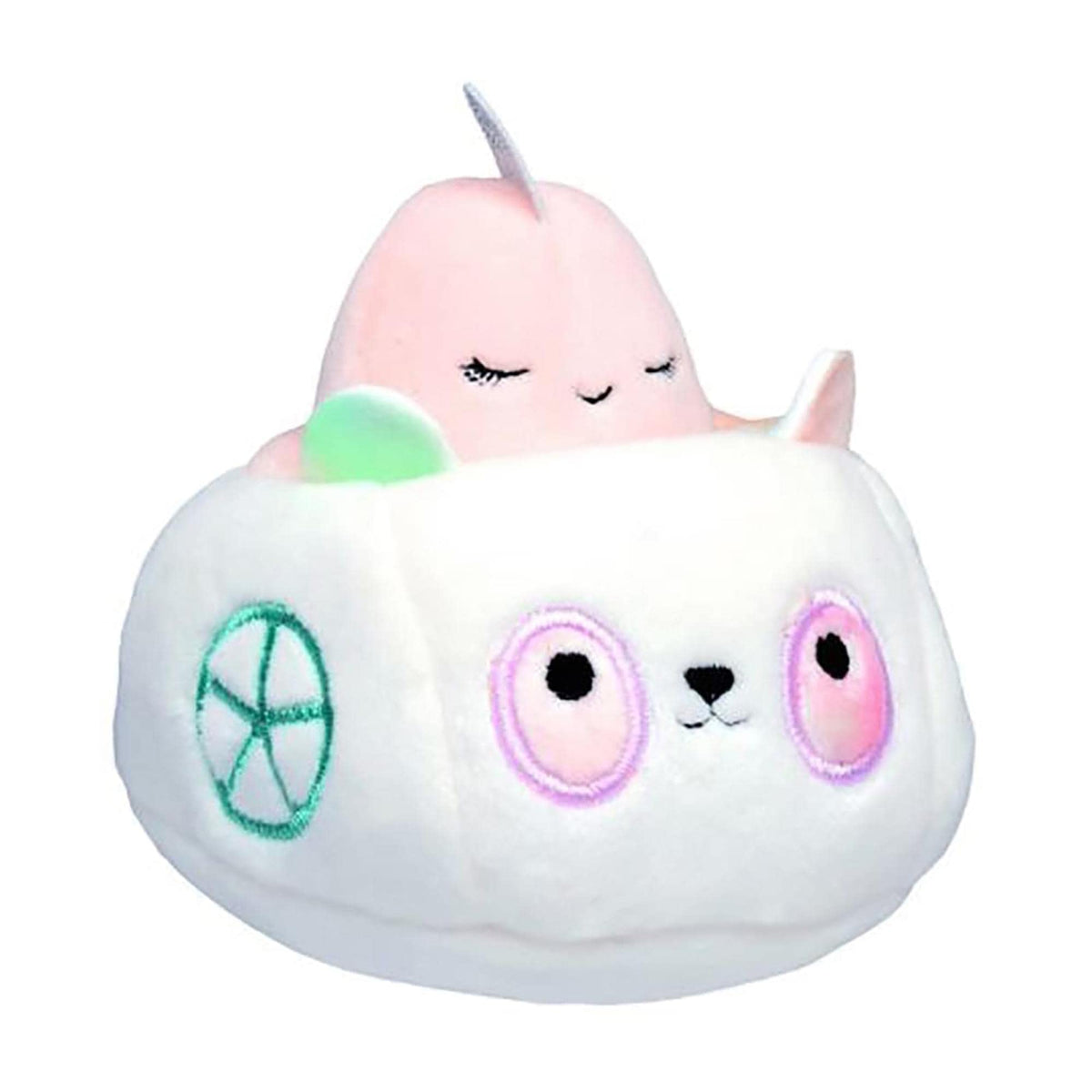 Squishmallow Squishville Mini Plush | Evie The Narwhal in Vehicle