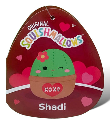 Squishmallows Official Kellytoy 14 Inch Shadi Cactus Plush with A Heart and XOXO On Belly - 2023 Valentine’s Squad Stuffed Animal Toy Pillow