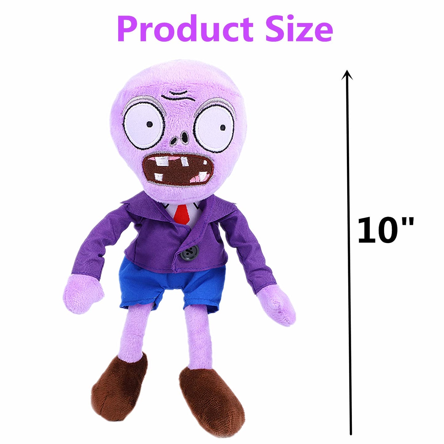 BASHERISE PVZ Plush Toys, 3 PCS Set: Purple, Newspaper Gray, Red Pants Cowboy Zombies Soft Plush Toys, Great Gift for Kids & Game Fans