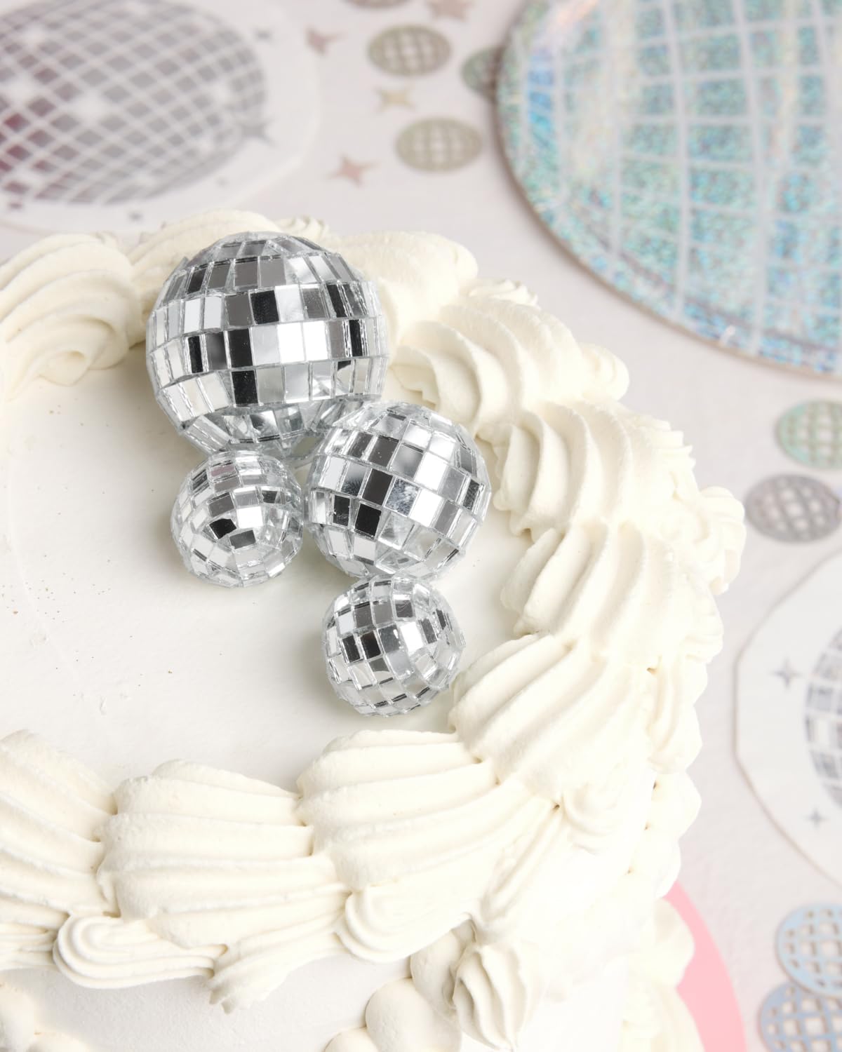 xo, Fetti Disco Ball Mini Cake Topper - 4 Pieces | Eras Birthday Supplies, Bday Cake Decoration, Last Disco Bachelorette Party