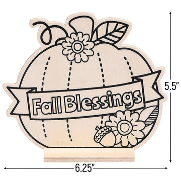Fun Express CYO Wood Fall Blessings Pumpkin - Craft Kits - 12 Pieces
