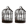 2Pcs Black Miniature Doll House Birdcage Ornament Model Home Desktop Decor Gift,Mini Miniature Doll Fairy Garden Ornaments Shelf Home Micro Landscape