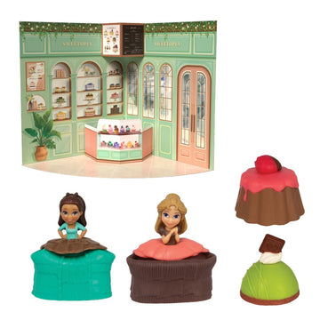 Sweetopia Dolls Patisserie Playset - Collectible Transforming Dolls with Special Backdrop, Includes 4 Miniature Pastries that Turn Into Princesses