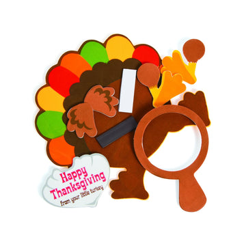 Fun Express Thanksgiving Turkey Picture Frame Magnet Craft Kit - Makes 12 Fall Crafts for Kids Ages 4-8 | DIY Foam Activities for Classroom, Party
