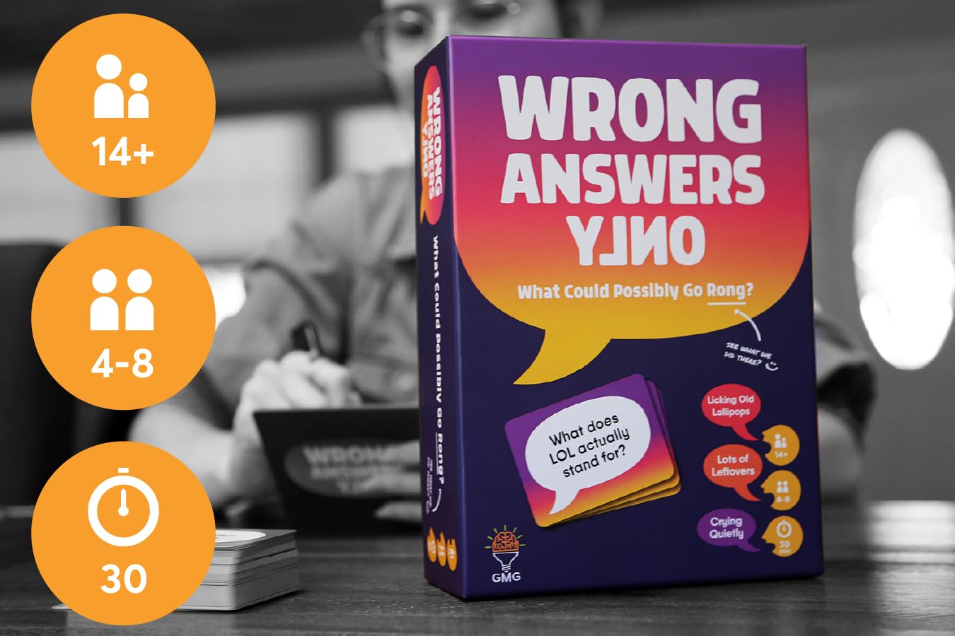 Gray Matters Games Wrong Answers Only: The Ultimate Adult Party Game - A Fun, Competitive Group Guessing Game for 8 Players, Ages 14 and Up - Perfect