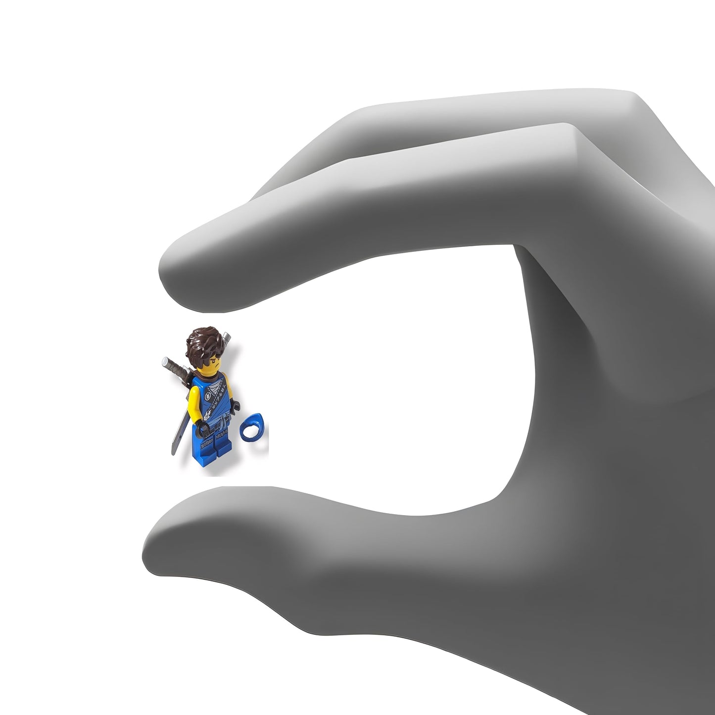 LEGO Minifigure - Legacy Jay Blue Ninja Figurine with Dual Pattern Head Neckerchief and Plastic Katanas from 71735 Ages 8+