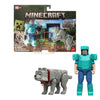 Mattel Minecraft 4-inch A Minecraft Movie Steve in Diamond Armor with Man's Best Wolf Dennis